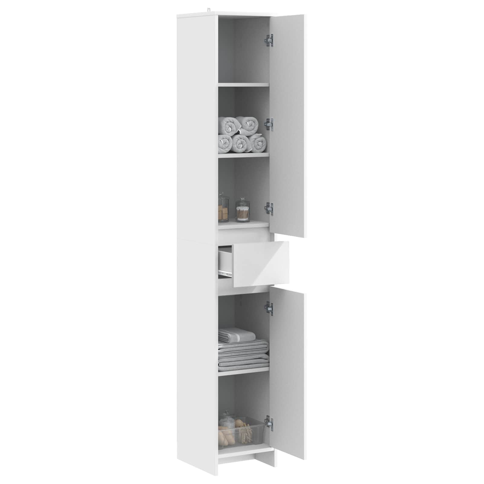 Badezimmerschrank Weiß 30 x 33 x 190 cm Holzwerkstoff