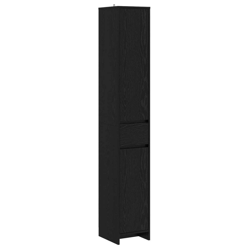 Badezimmerschrank Schwarze Eiche 30 x 33 x 190 cm Holzwerkstoff