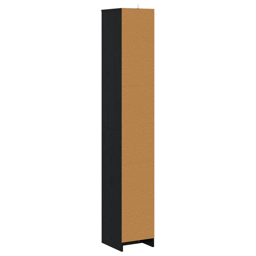Badezimmerschrank Schwarze Eiche 30 x 33 x 190 cm Holzwerkstoff