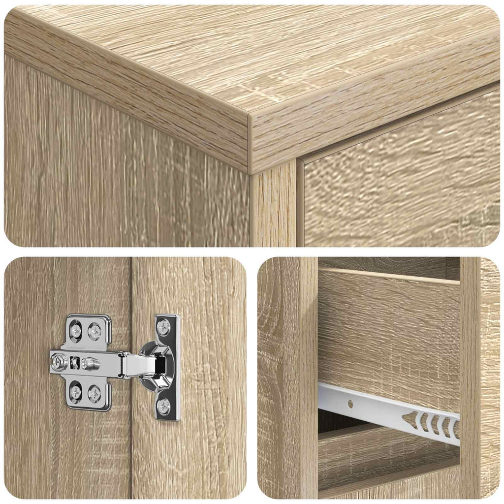 Badezimmerschrank Sonoma-Eiche 30 x 33 x 190 cm Holzwerkstoff