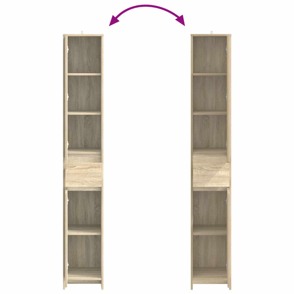 Badezimmerschrank Sonoma-Eiche 30 x 33 x 190 cm Holzwerkstoff