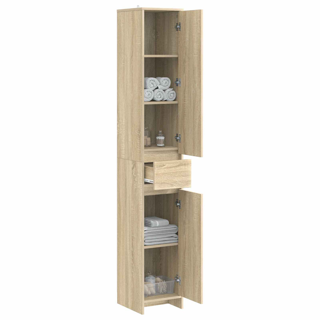 Badezimmerschrank Sonoma-Eiche 30 x 33 x 190 cm Holzwerkstoff