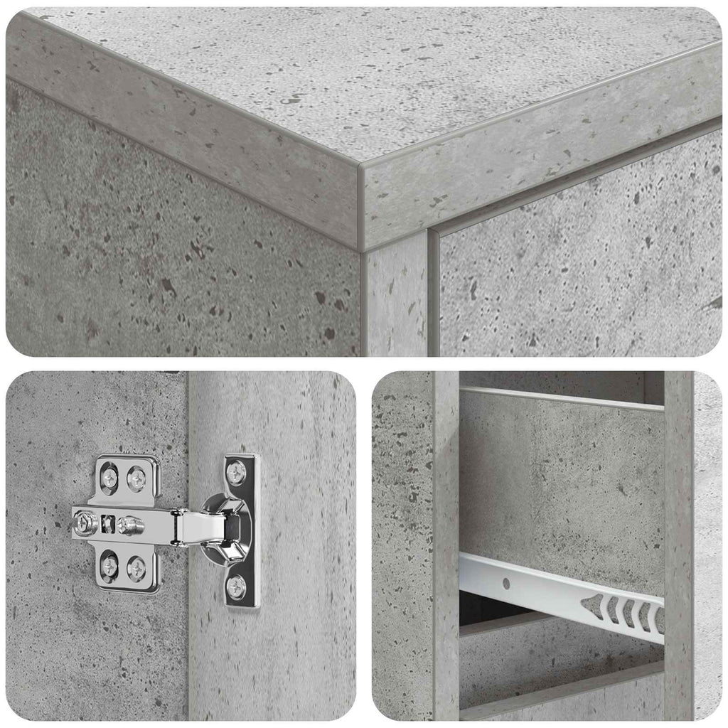 Badezimmerschrank Betongrau 30 x 33 x 190 cm Holzwerkstoff