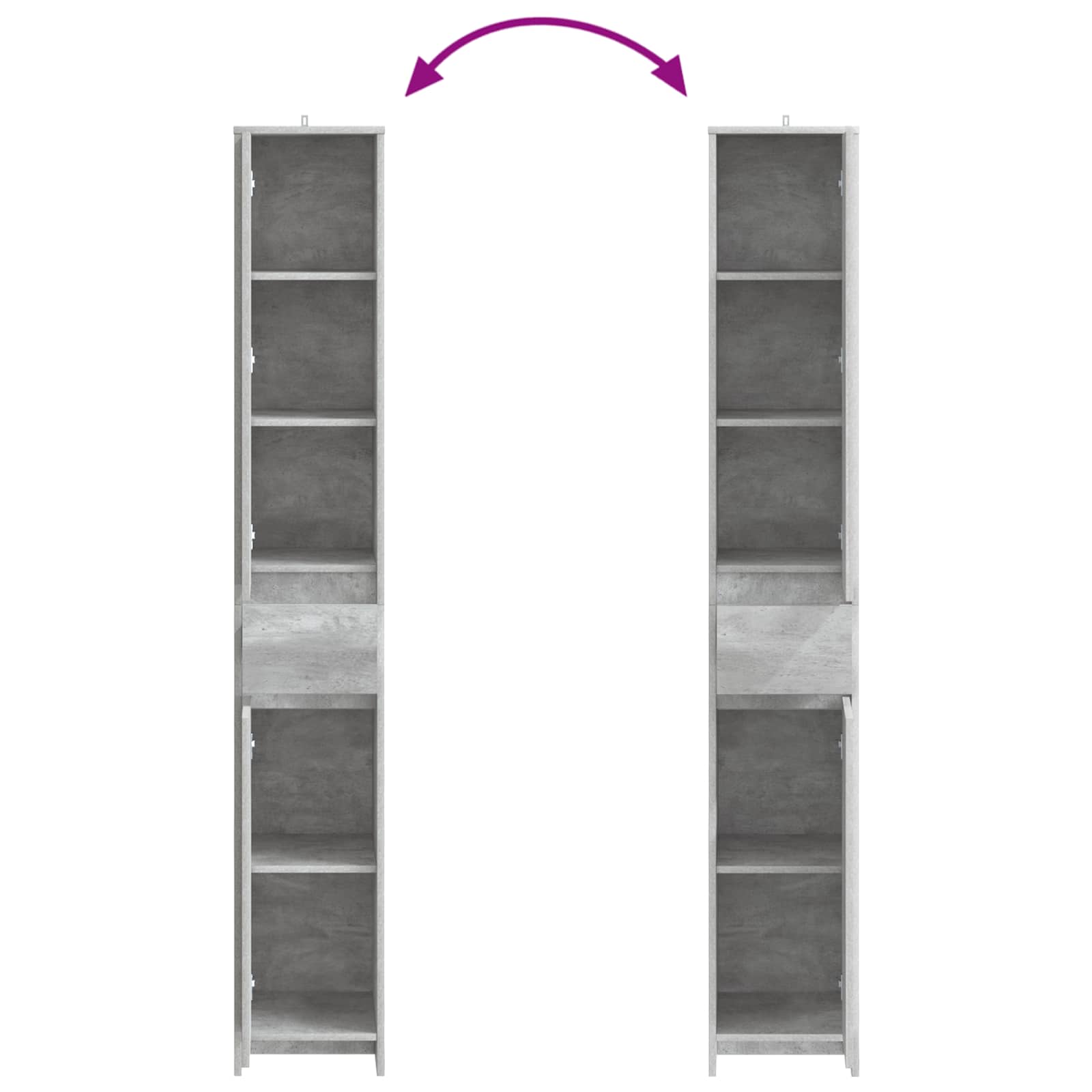 Badezimmerschrank Betongrau 30 x 33 x 190 cm Holzwerkstoff