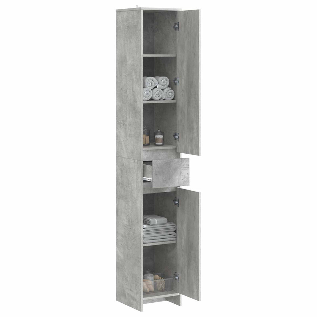 Badezimmerschrank Betongrau 30 x 33 x 190 cm Holzwerkstoff