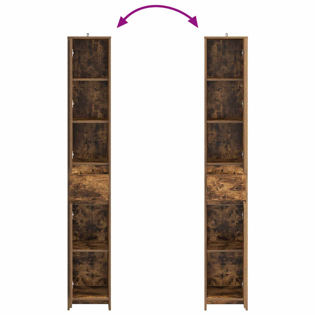Badezimmerschrank Geräucherte Eiche 30 x 33 x 190 cm