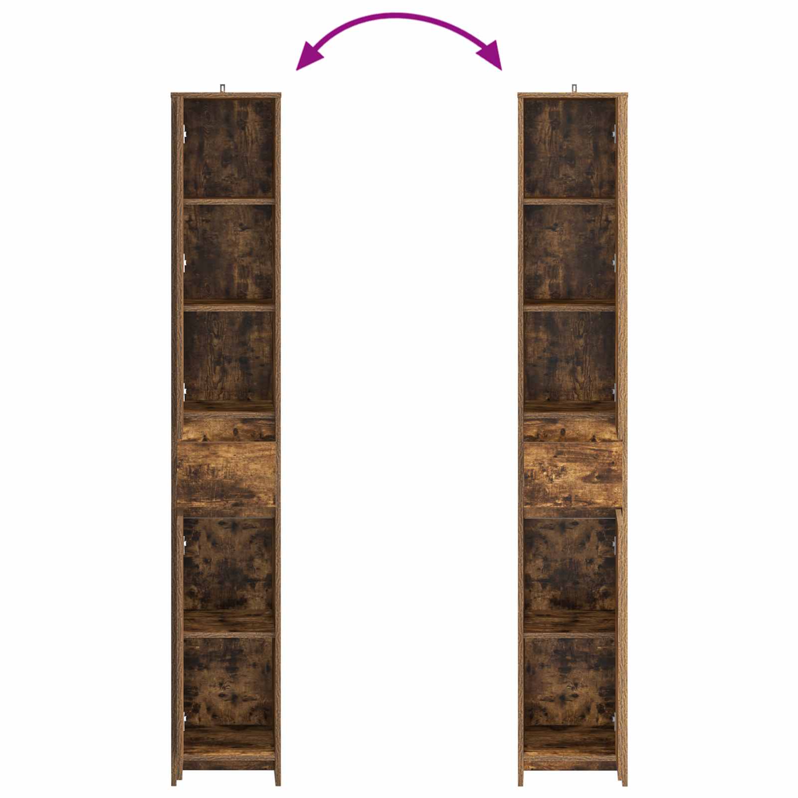 Badezimmerschrank Geräucherte Eiche 30 x 33 x 190 cm