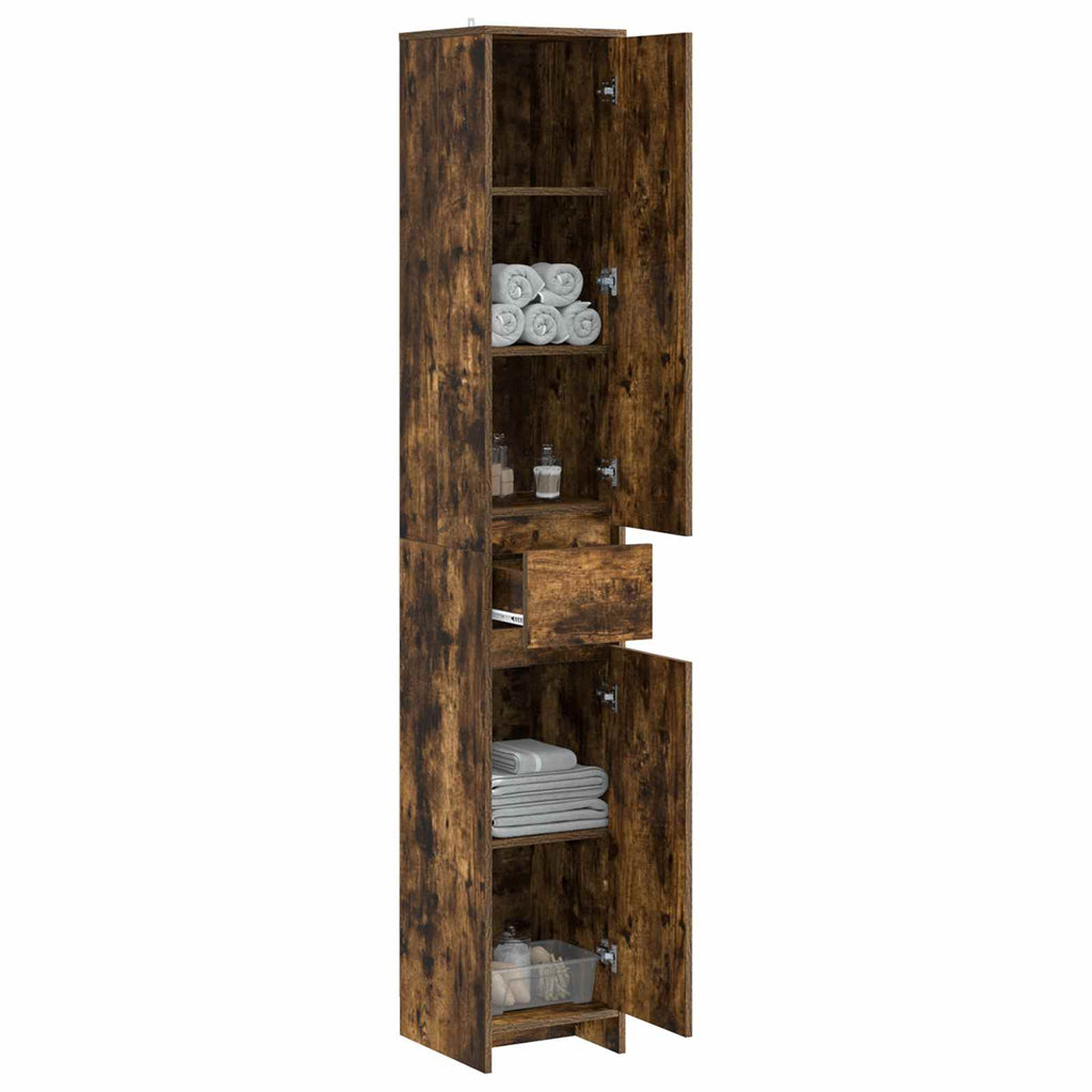 Badezimmerschrank Geräucherte Eiche 30 x 33 x 190 cm