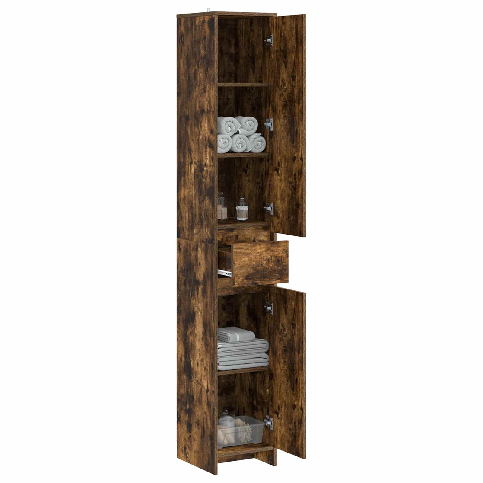Badezimmerschrank Geräucherte Eiche 30 x 33 x 190 cm