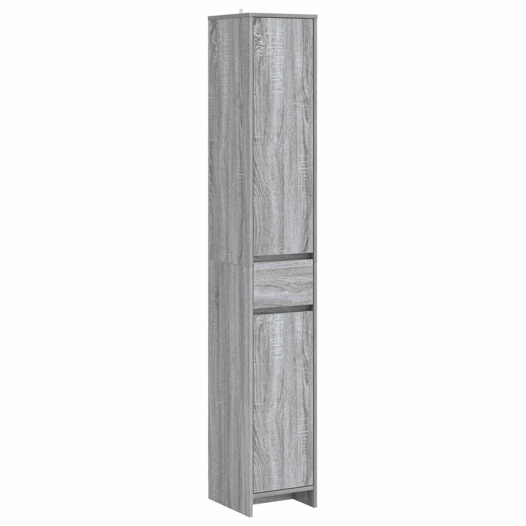 Badezimmerschrank Grau Sonoma 30 x 33 x 190 cm Holzwerkstoff