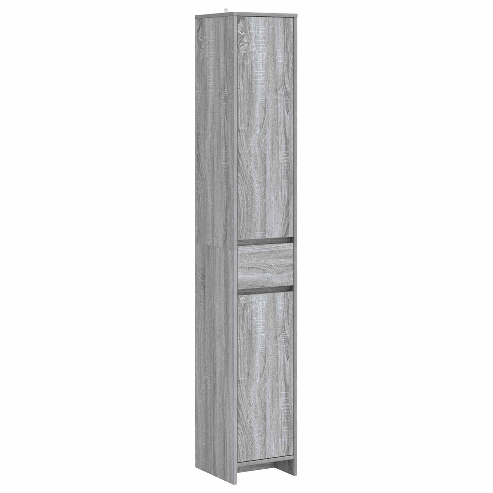 Badezimmerschrank Grau Sonoma 30 x 33 x 190 cm Holzwerkstoff