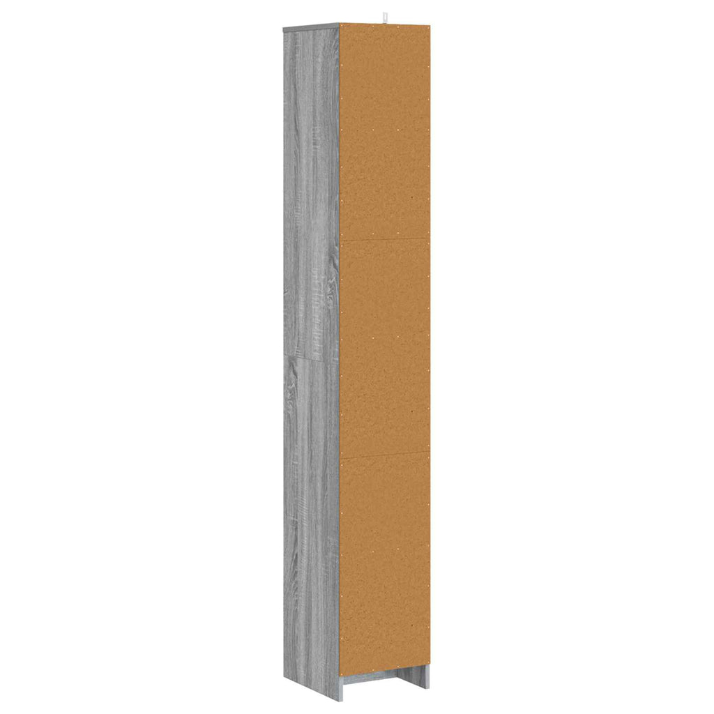 Badezimmerschrank Grau Sonoma 30 x 33 x 190 cm Holzwerkstoff