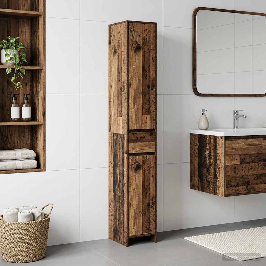 Badezimmerschrank Altholz 30 x 33 x 190 cm Holzwerkstoff