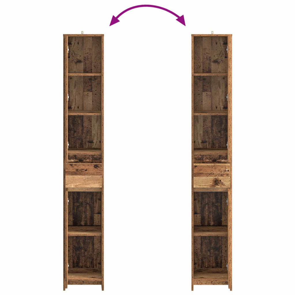 Badezimmerschrank Altholz 30 x 33 x 190 cm Holzwerkstoff