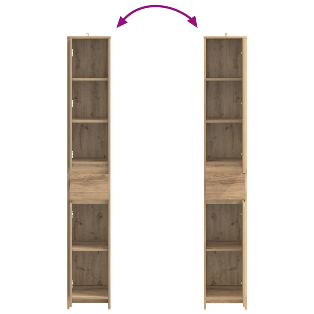 Badezimmerschrank Artisan-Eiche 30 x 33 x 190 cm Holzwerkstoff