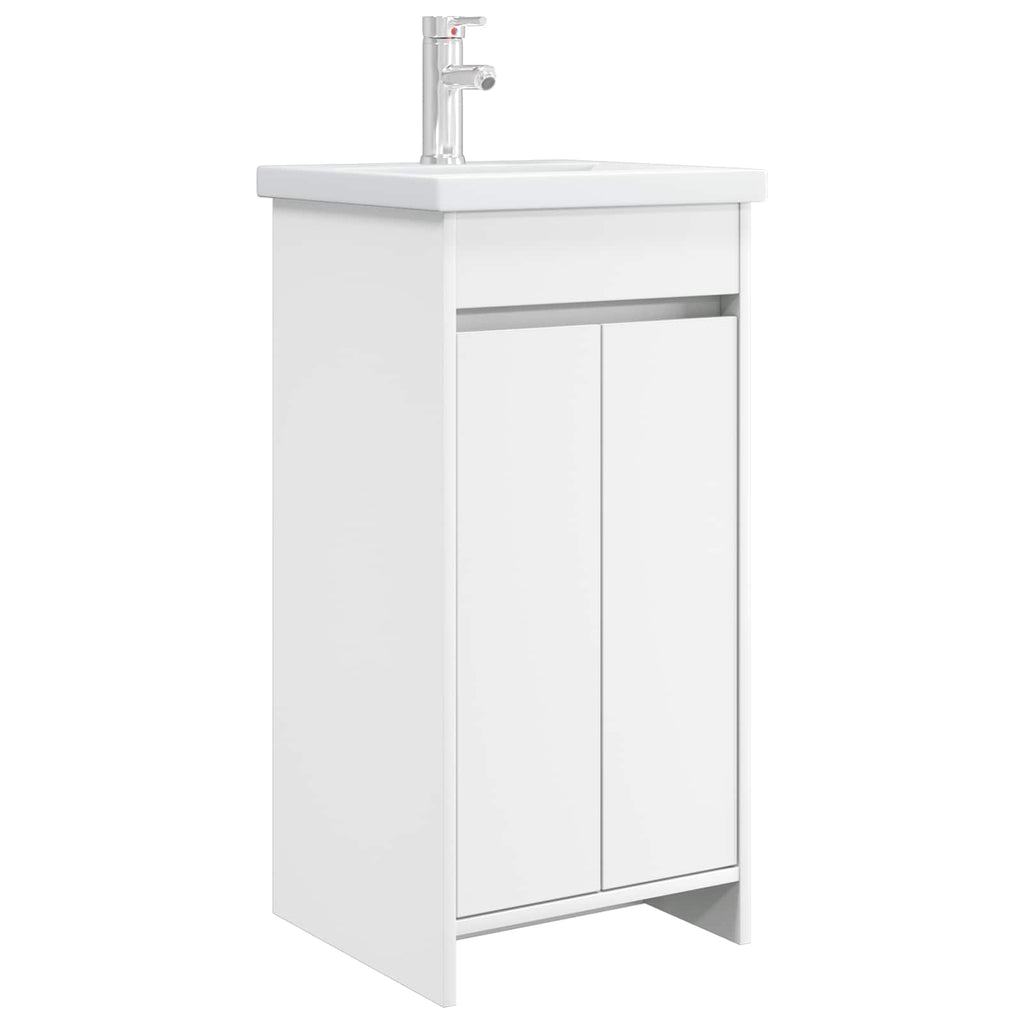 Badezimmerschrank mit Waschbecken Weiß 42 x 40 x 84,5 cm