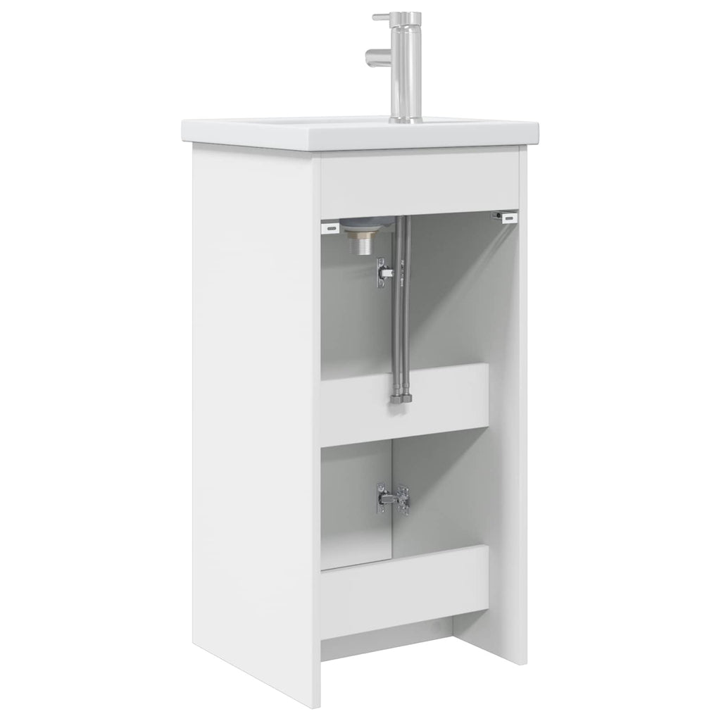 Badezimmerschrank mit Waschbecken Weiß 42 x 40 x 84,5 cm