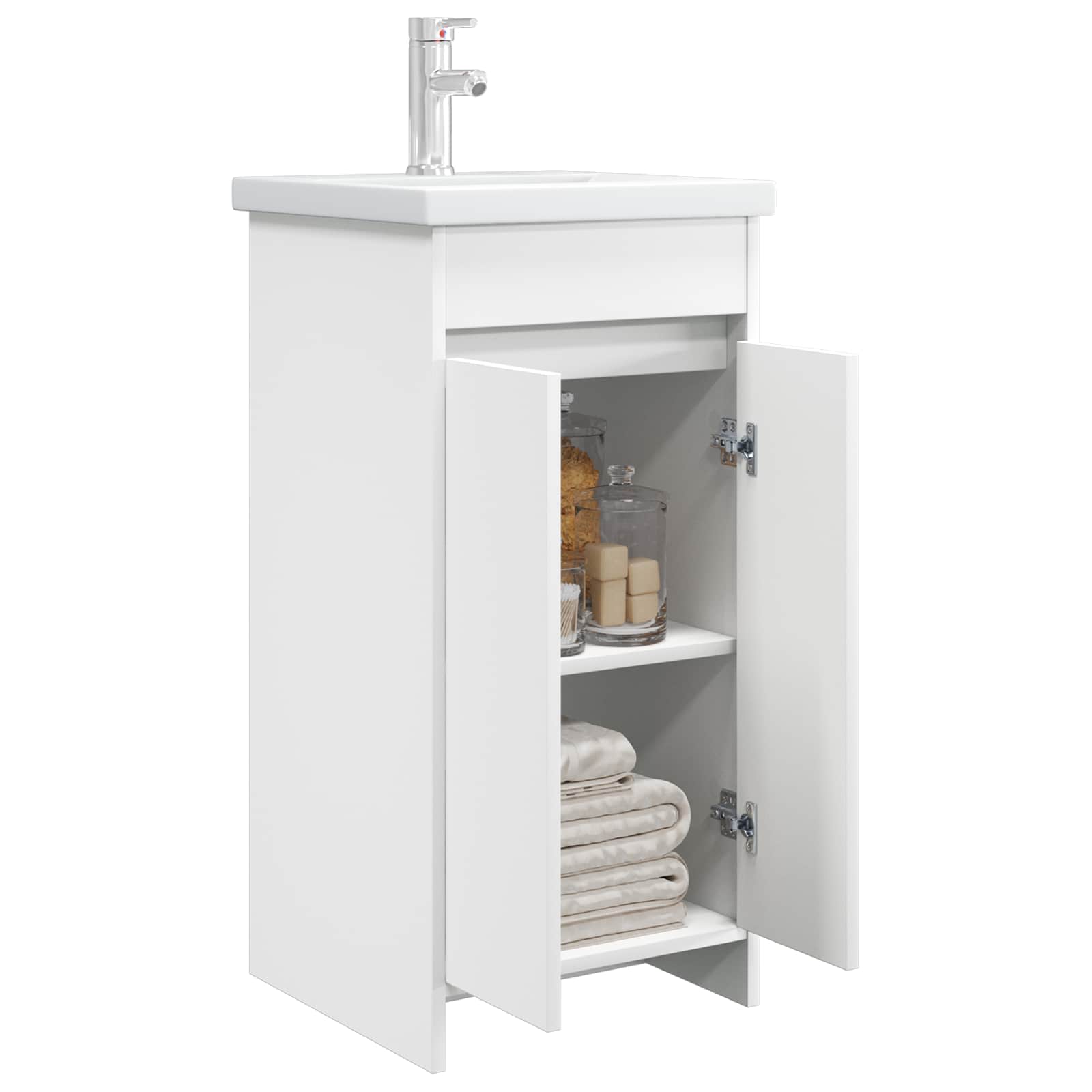 Badezimmerschrank mit Waschbecken Weiß 42 x 40 x 84,5 cm
