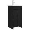 Badezimmerschrank mit Waschbecken Schwarze Eiche