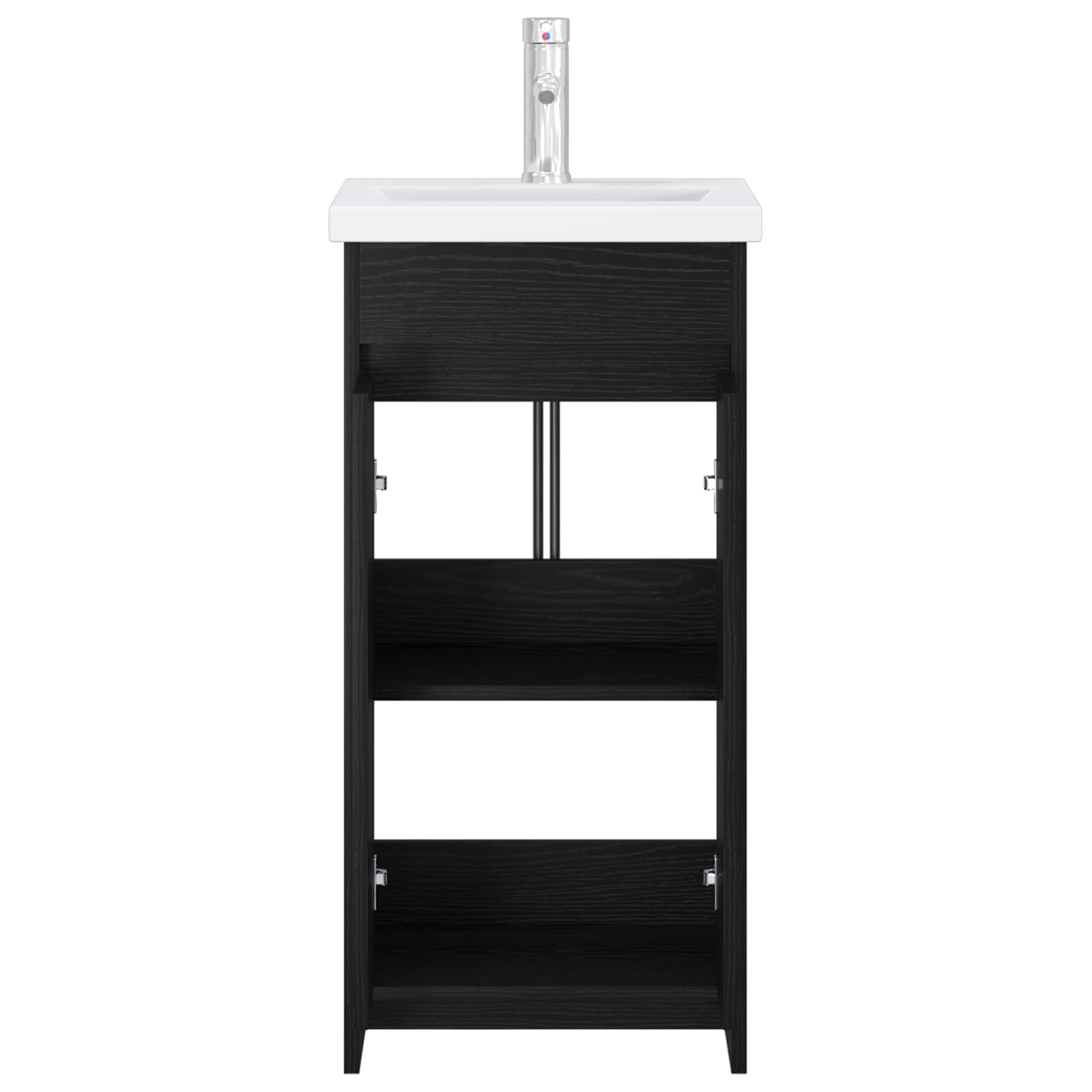 Badezimmerschrank mit Waschbecken Schwarze Eiche