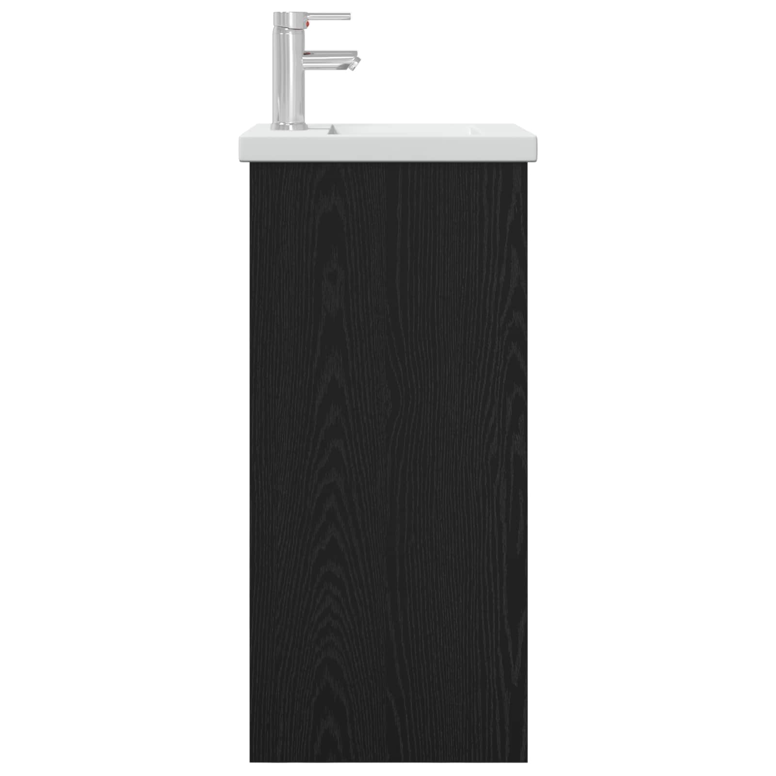 Badezimmerschrank mit Waschbecken Schwarze Eiche