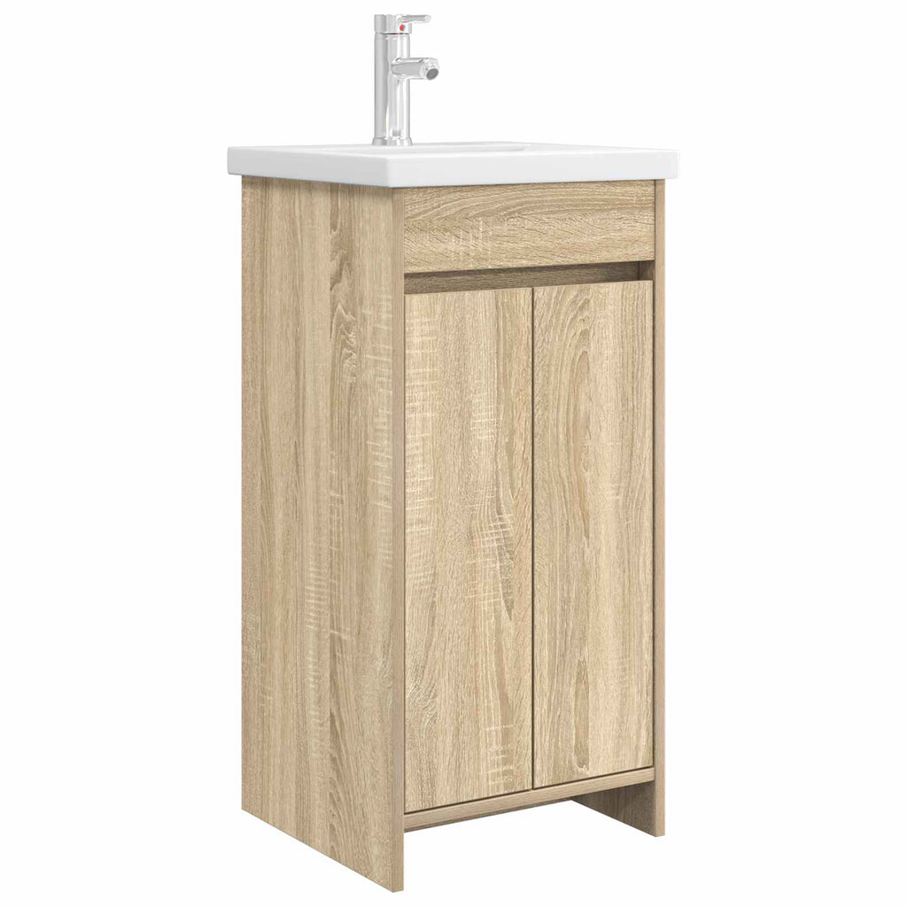 Badezimmerschrank mit Waschbecken Sonoma-Eiche
