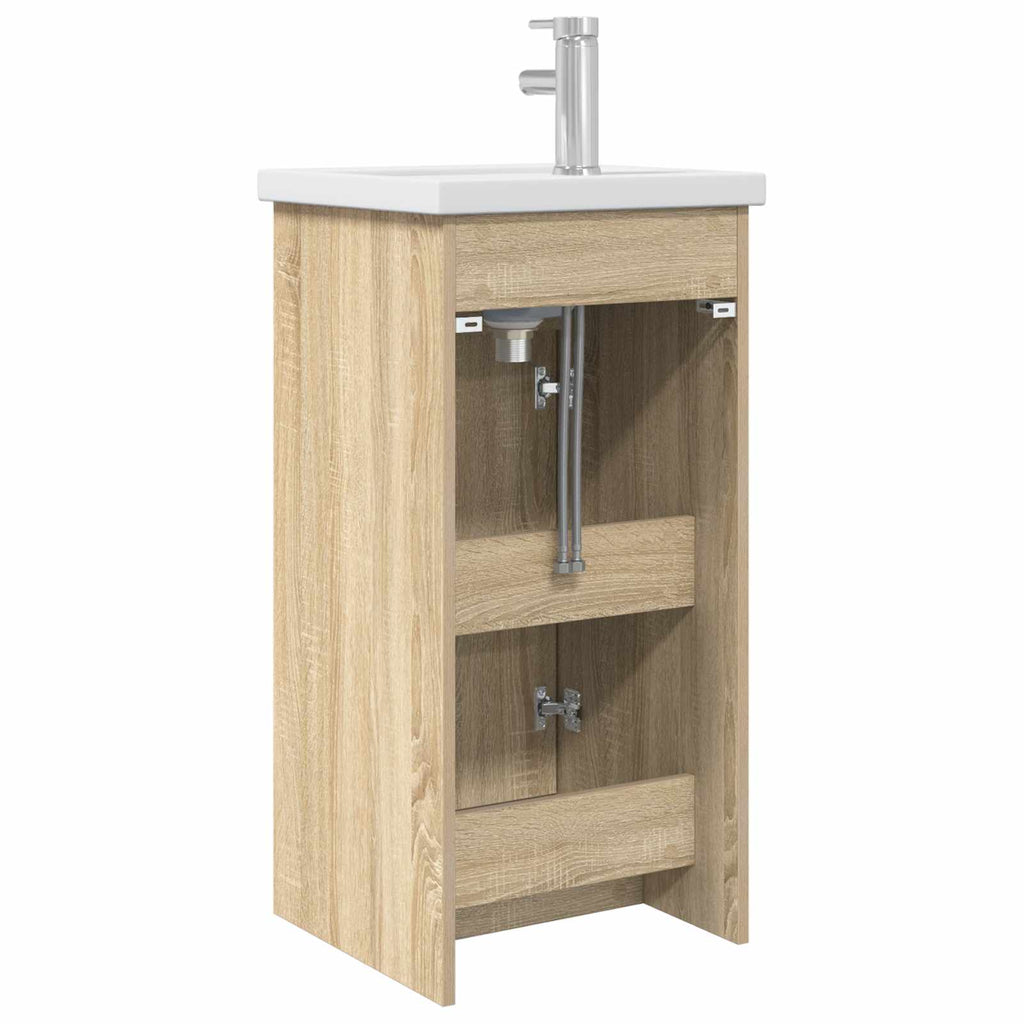 Badezimmerschrank mit Waschbecken Sonoma-Eiche