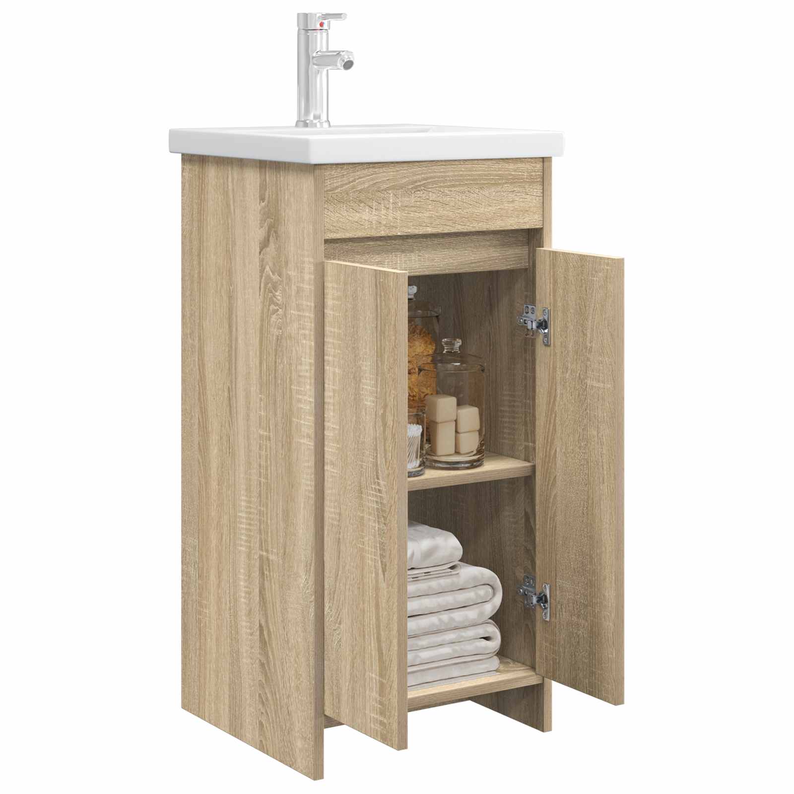 Badezimmerschrank mit Waschbecken Sonoma-Eiche