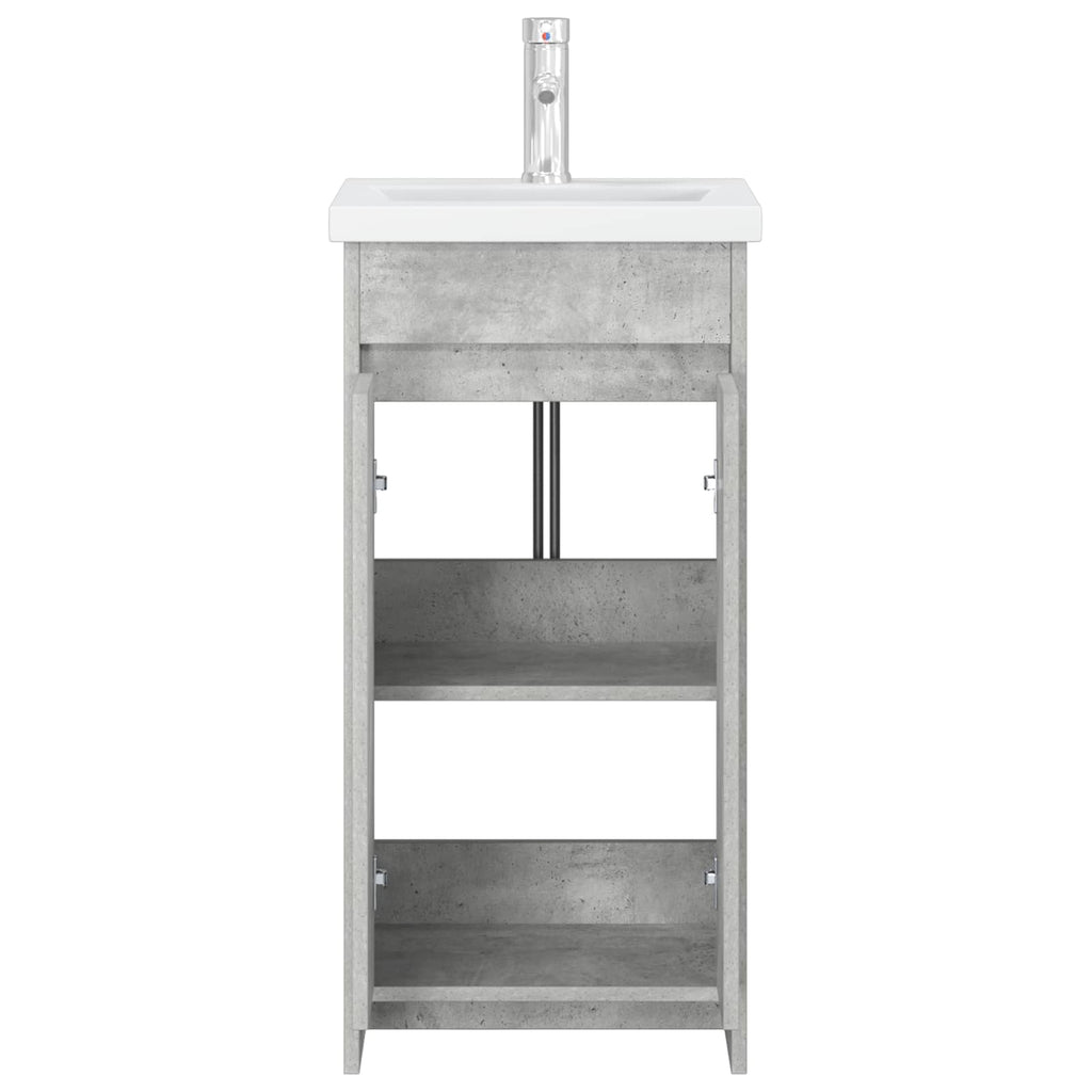 Badezimmerschrank mit Waschbecken Betongrau 42 x 40 x 84,5 cm