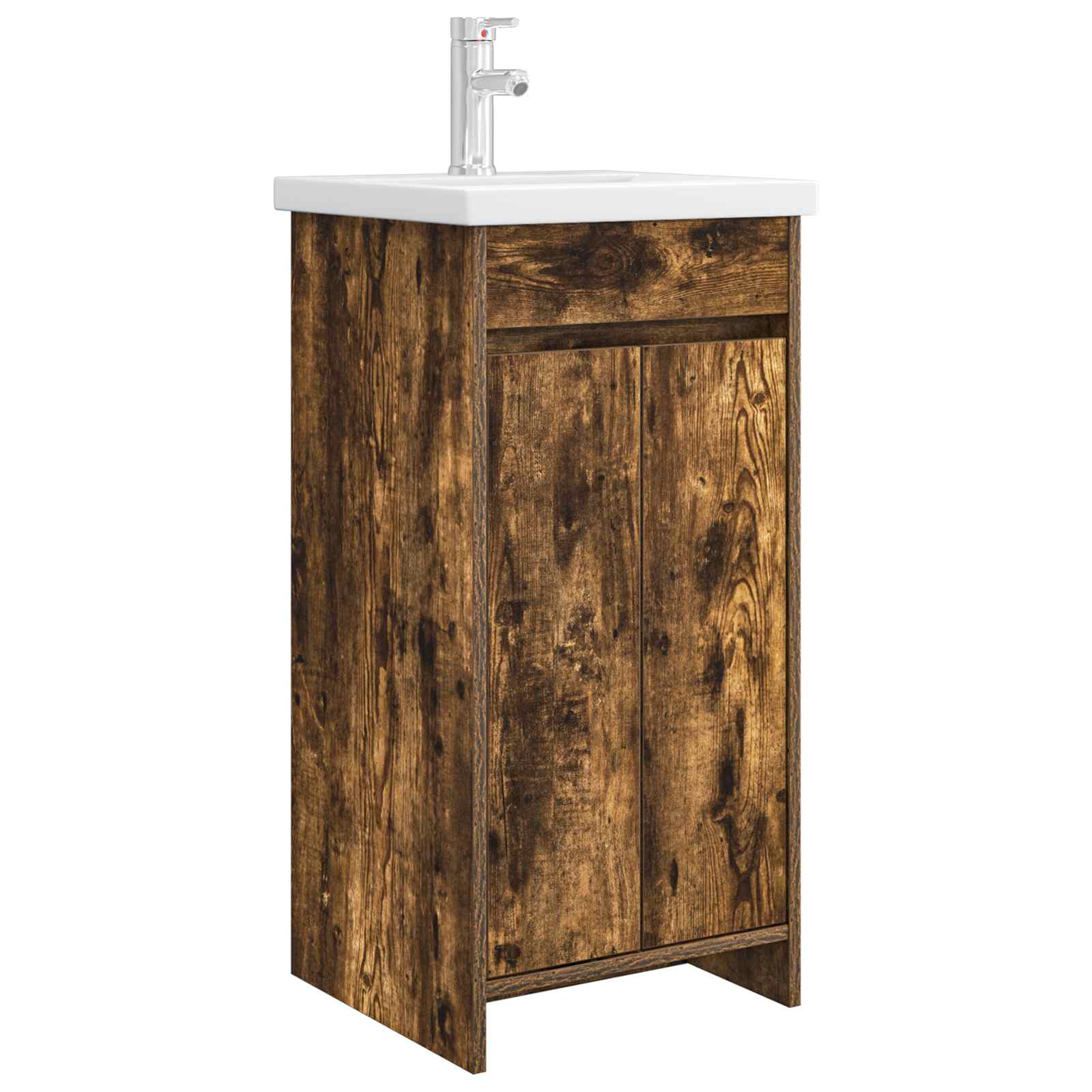 Badezimmerschrank mit Waschbecken Geräucherte Eiche