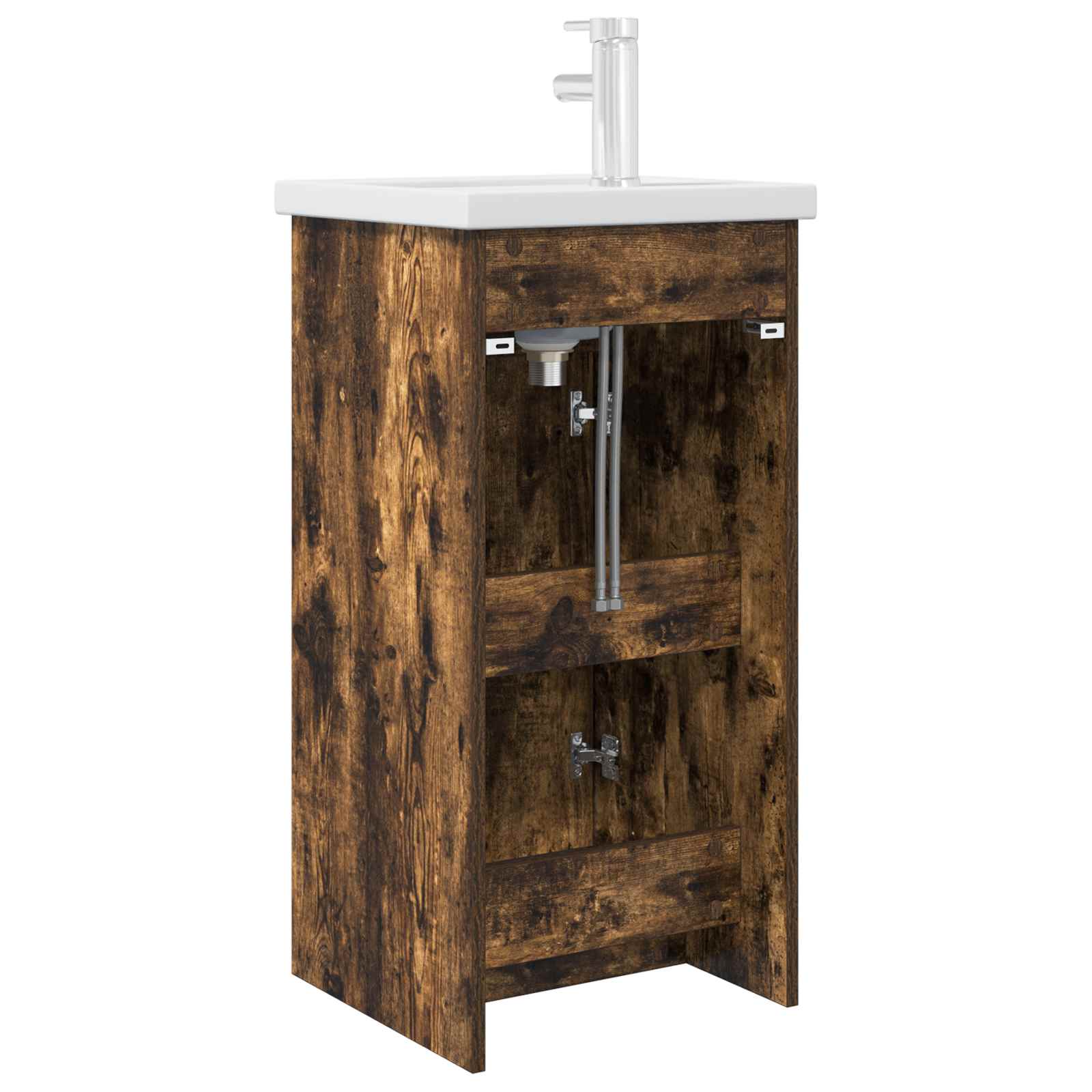Badezimmerschrank mit Waschbecken Geräucherte Eiche