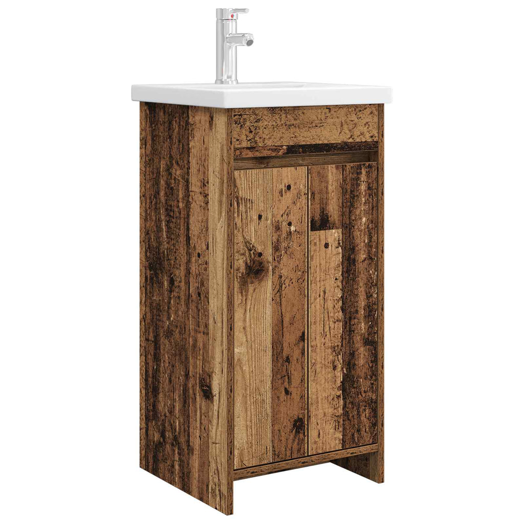 Badezimmerschrank mit Waschbecken Altholz 42 x 40 x 84,5 cm