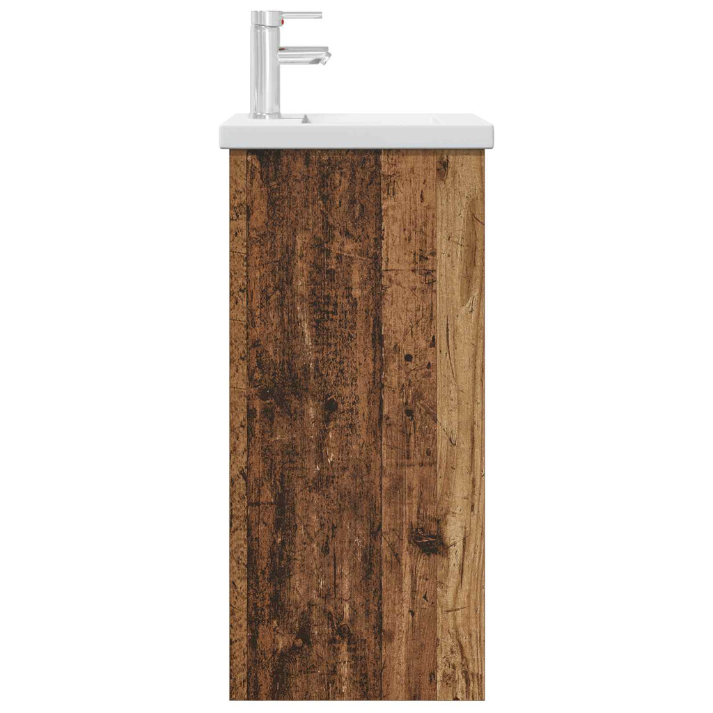 Badezimmerschrank mit Waschbecken Altholz 42 x 40 x 84,5 cm