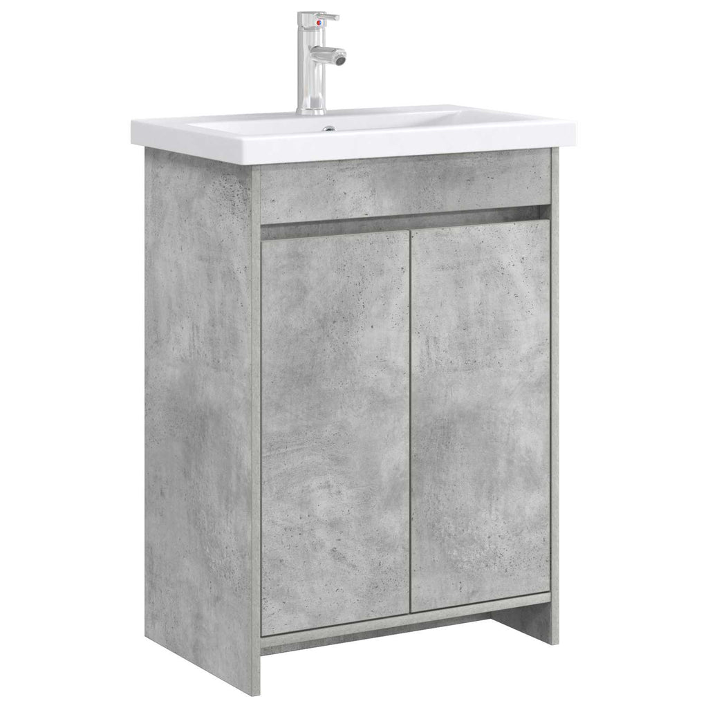 Badunterschrank Betongrau 56 x 37,5 x 81 cm Holzwerkstoff