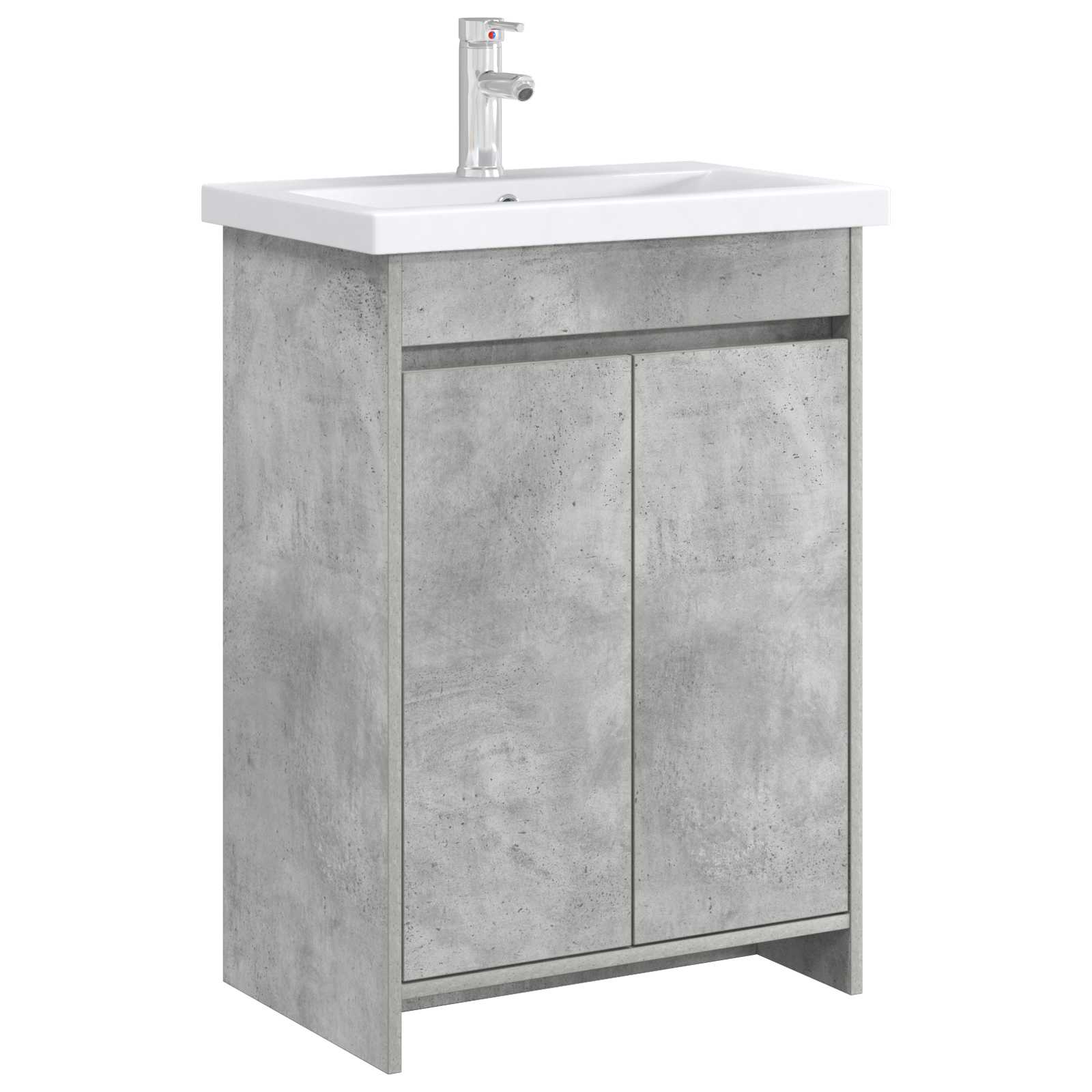 Badunterschrank Betongrau 56 x 37,5 x 81 cm Holzwerkstoff