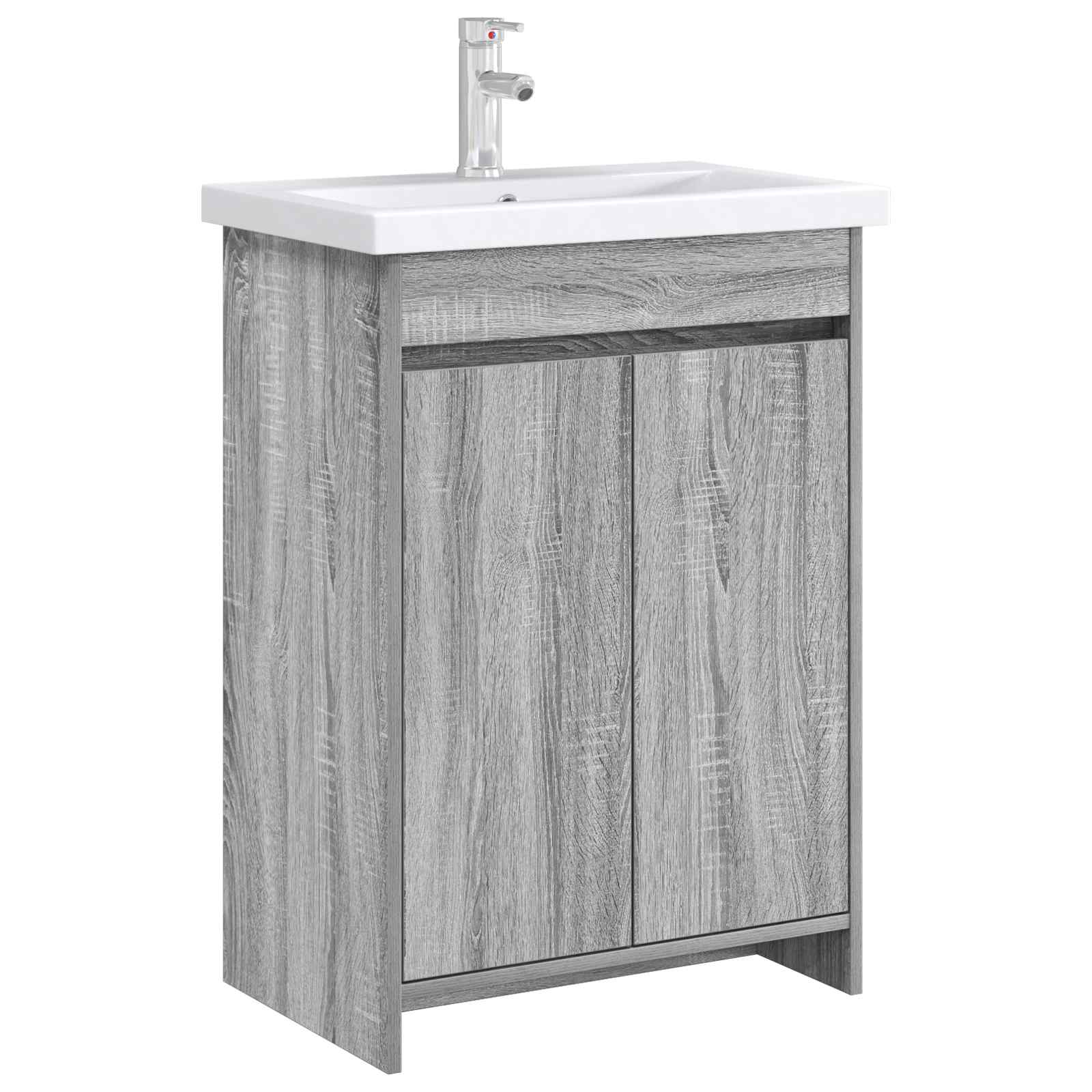 Badunterschrank Grau Sonoma 56 x 37,5 x 81 cm Holzwerkstoff