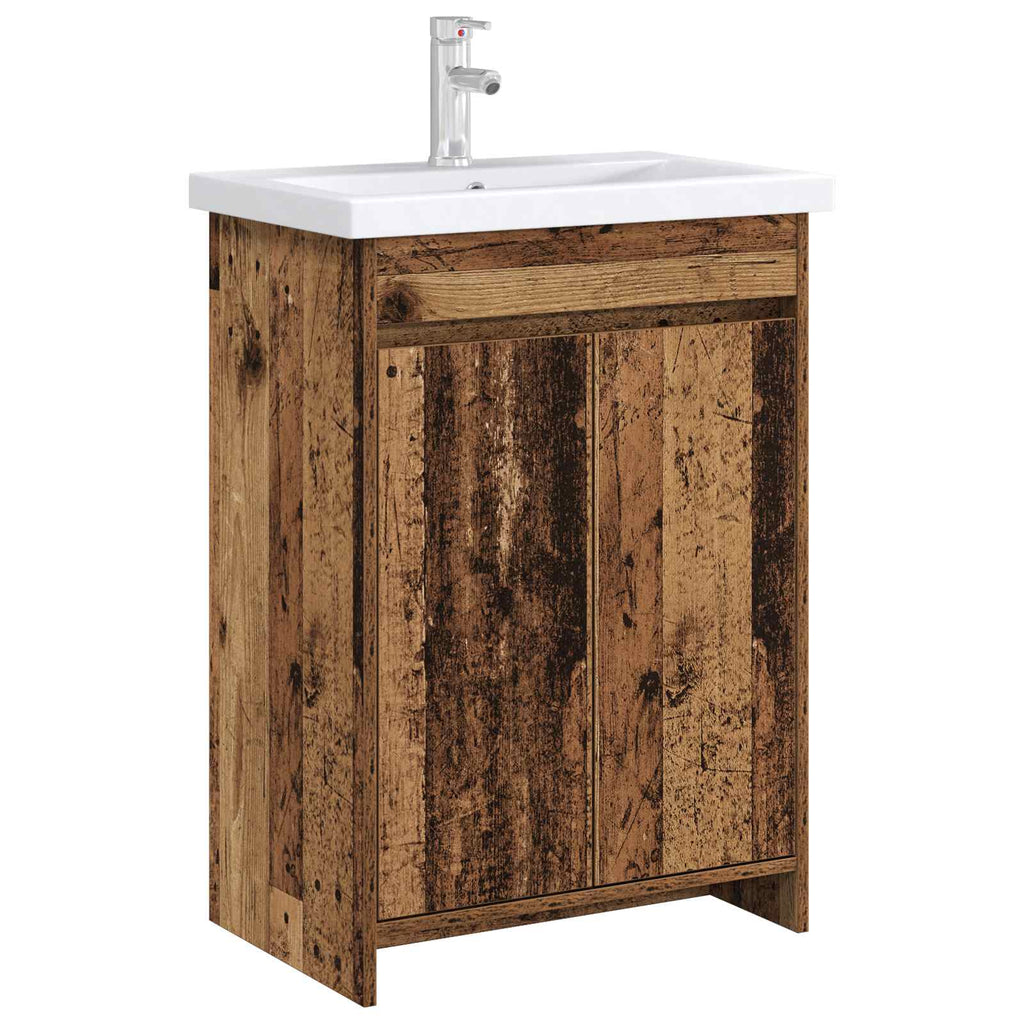 Badunterschrank Altholz 56 x 37,5 x 81 cm Holzwerkstoff