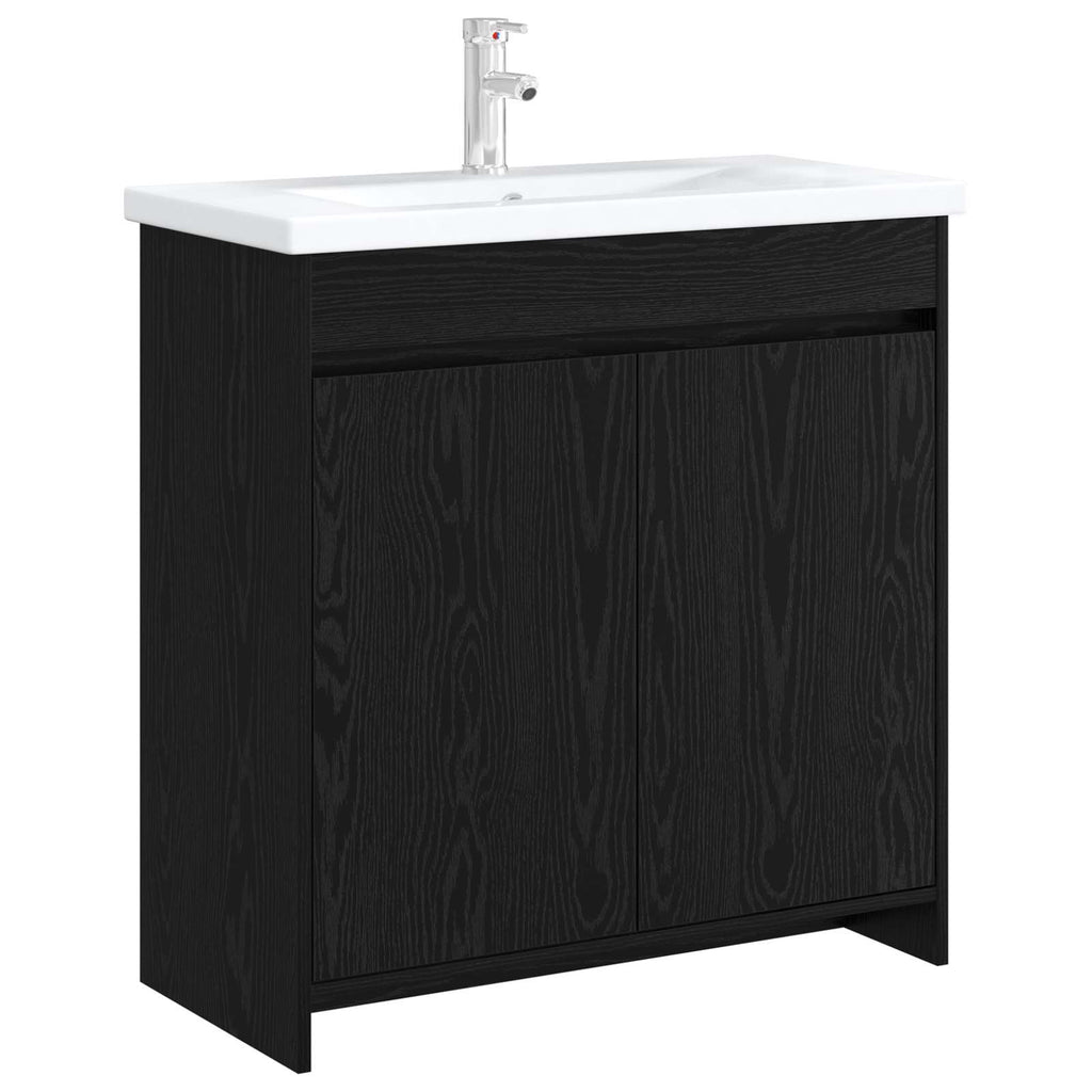 Badunterschrank Schwarze Eiche 78,5 x 37,5 x 81 cm