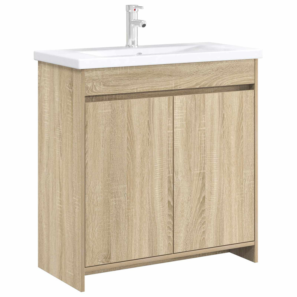 Badunterschrank Sonoma-Eiche 78,5 x 37,5 x 81 cm Holzwerkstoff