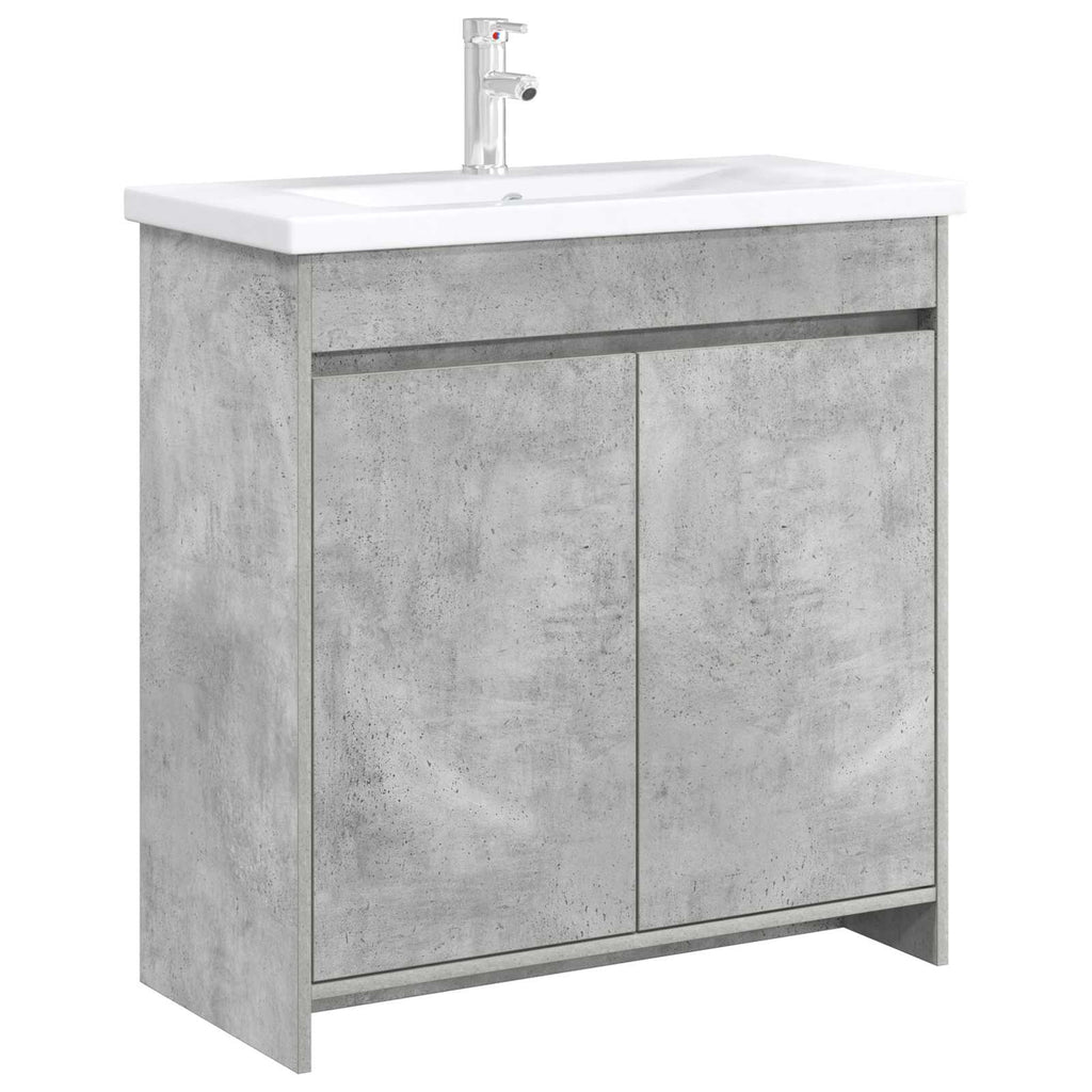 Badunterschrank Betongrau 78,5 x 37,5 x 81 cm Holzwerkstoff