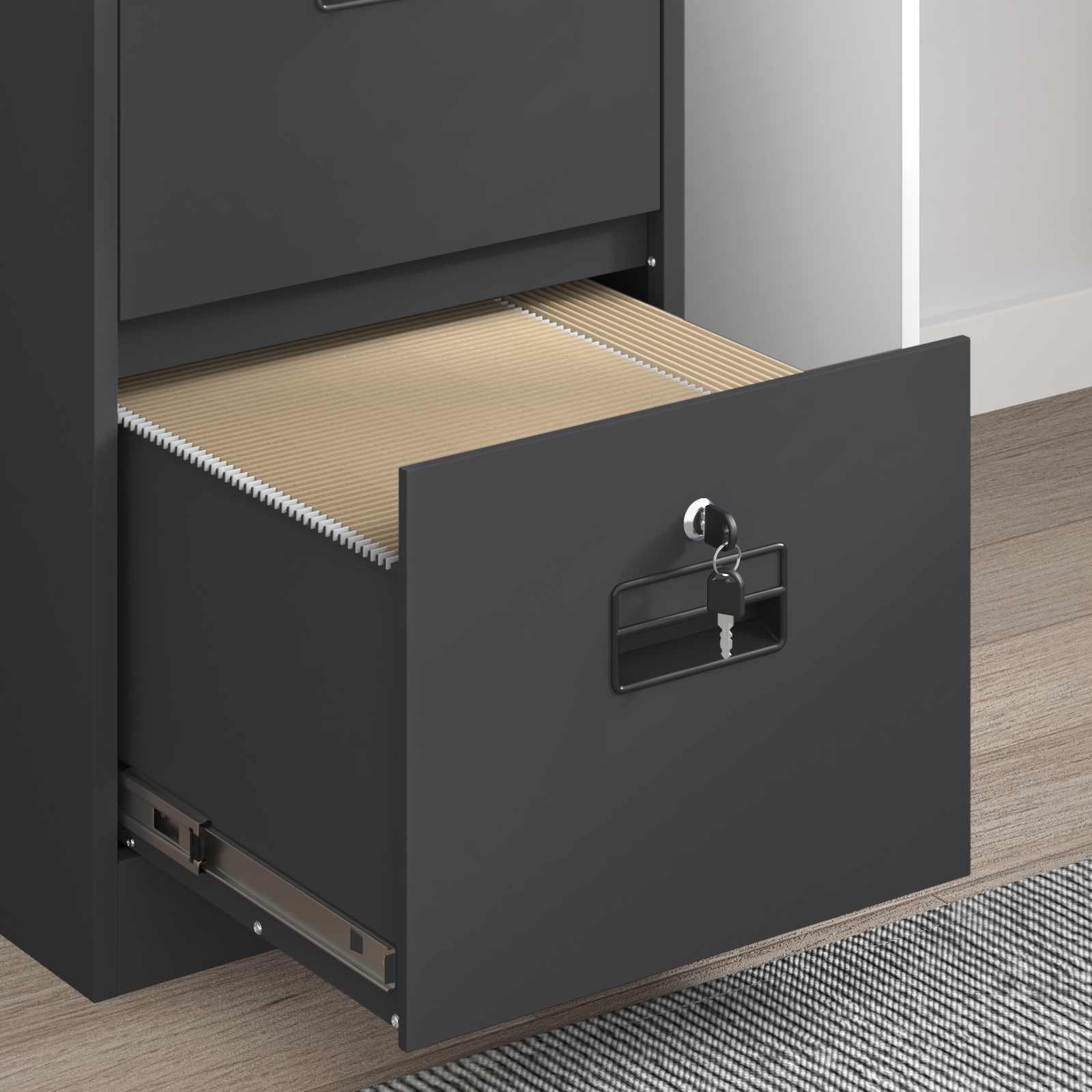 Aktenschrank 2 pcs Schwarz 44 x 50 x 139 cm Kaltgewalzter Stahl