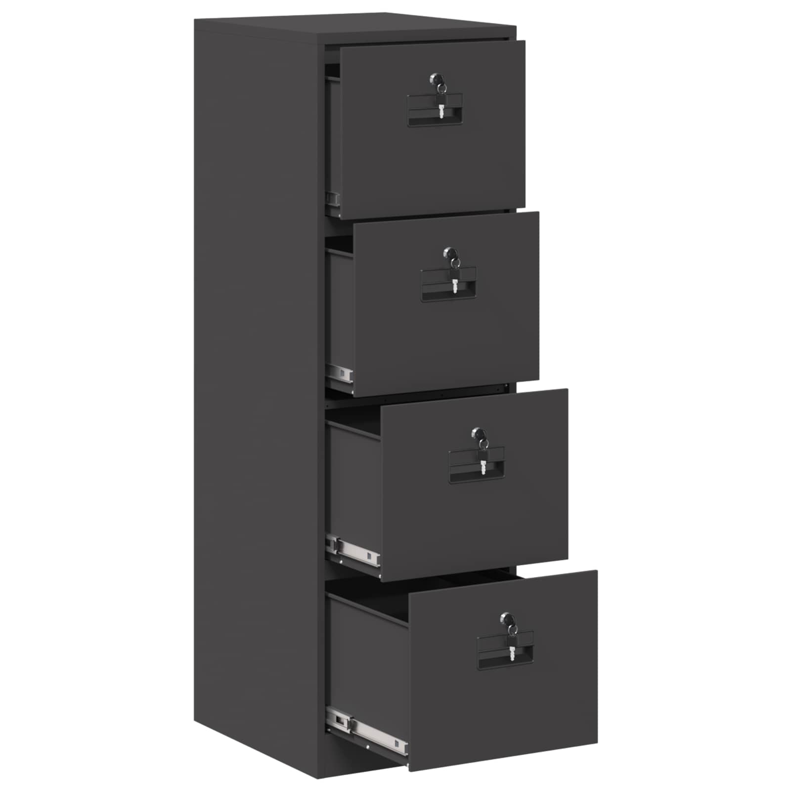 Aktenschrank 2 pcs Schwarz 44 x 50 x 139 cm Kaltgewalzter Stahl