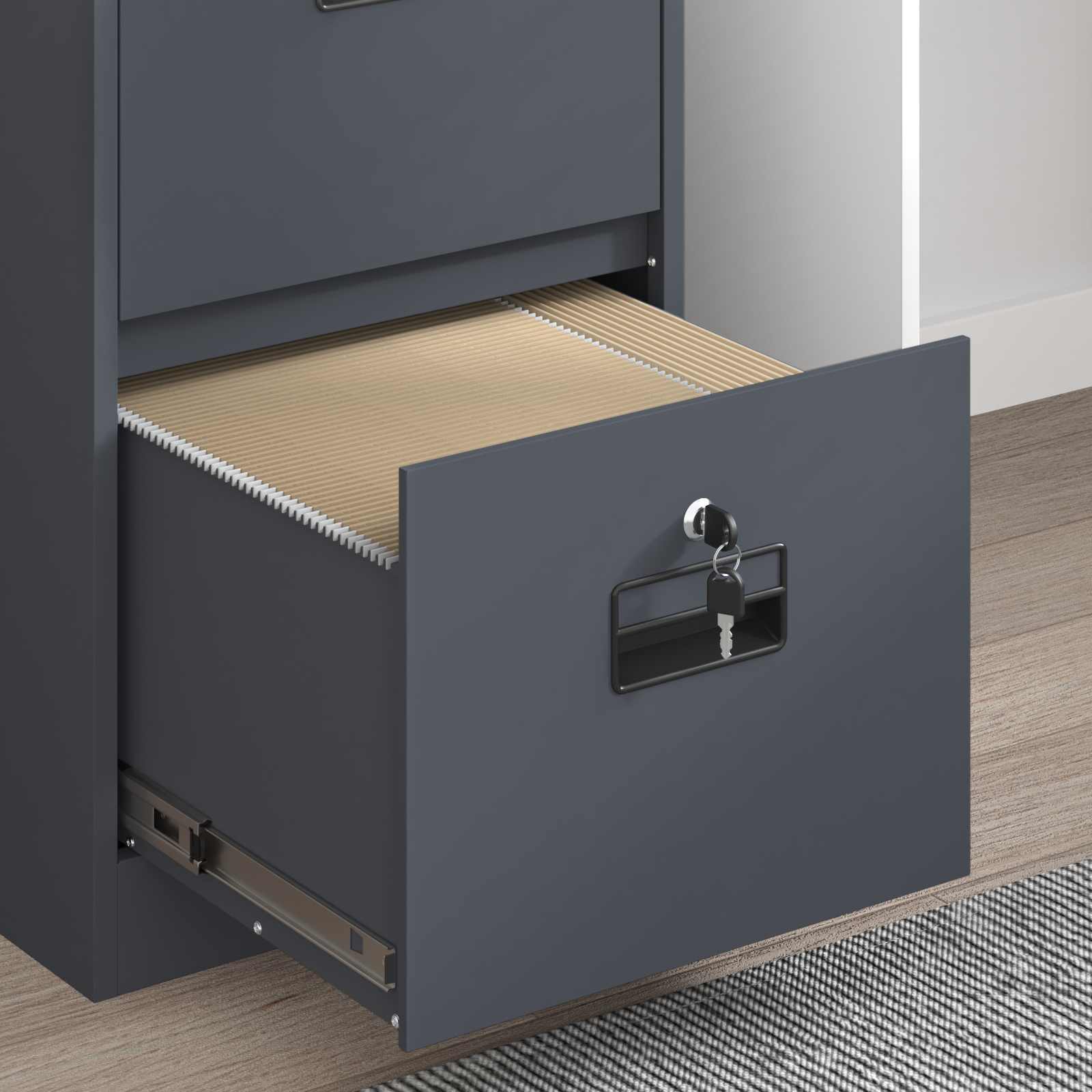 Aktenschrank mit Schubladen 2 pcs Anthrazit 44 x 50 x 139 cm
