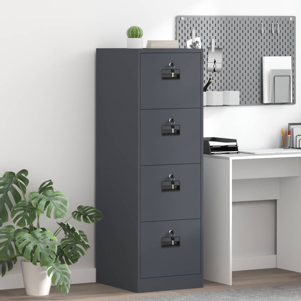 Aktenschrank mit Schubladen 2 pcs Anthrazit 44 x 50 x 139 cm