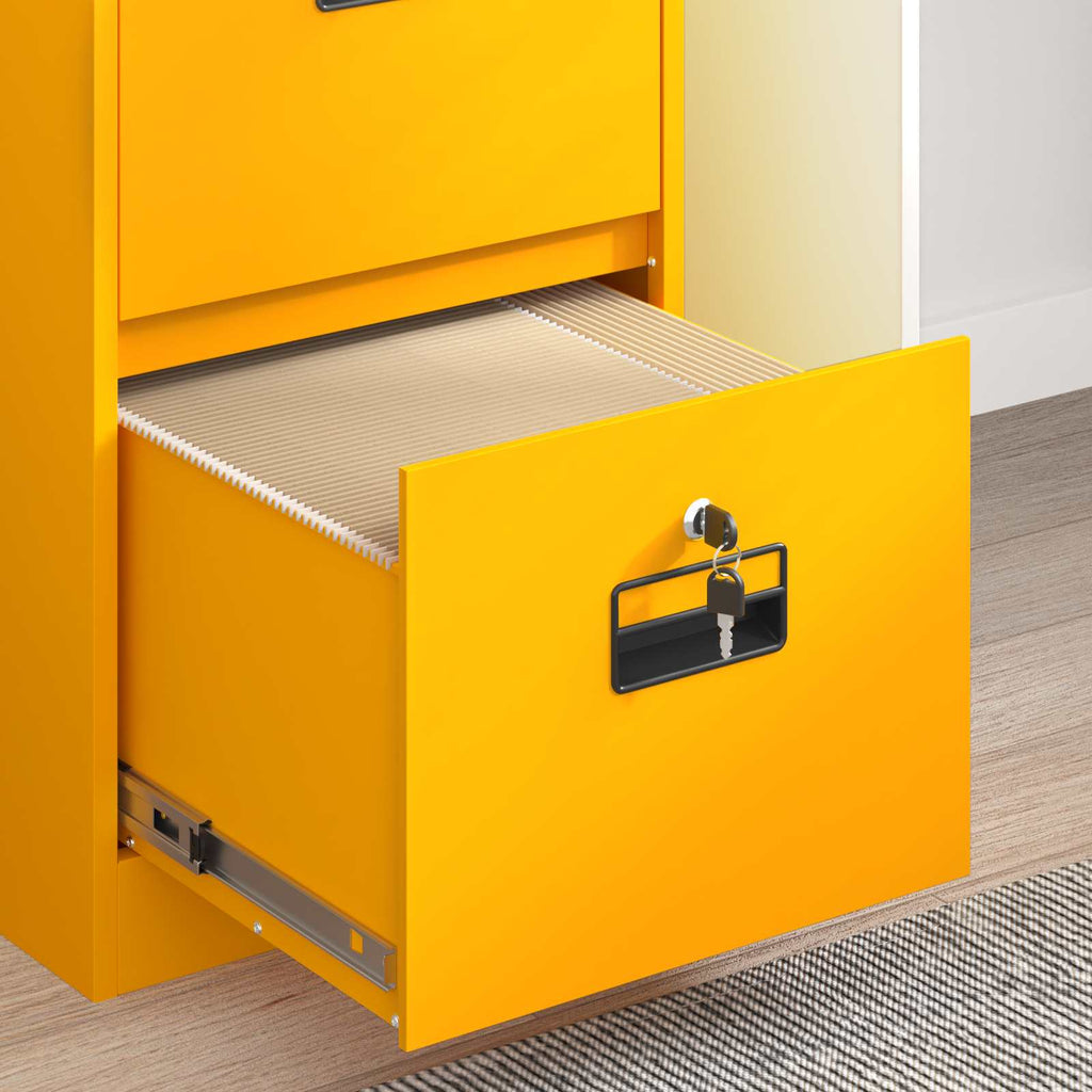 Aktenschrank mit Schubladen 2 pcs Senfgelb 44 x 50 x 139 cm