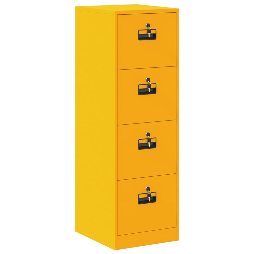 Aktenschrank mit Schubladen 2 pcs Senfgelb 44 x 50 x 139 cm