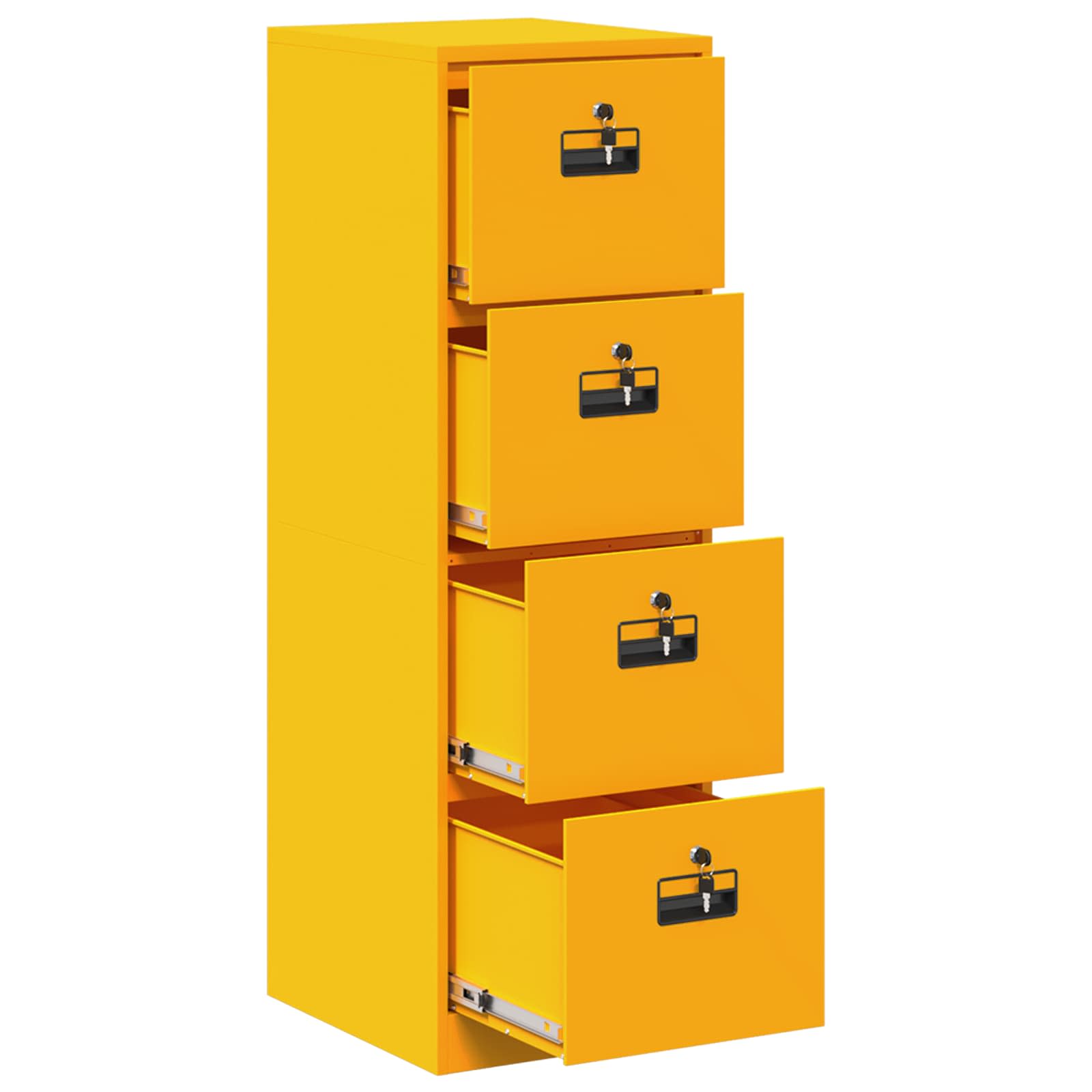 Aktenschrank mit Schubladen 2 pcs Senfgelb 44 x 50 x 139 cm