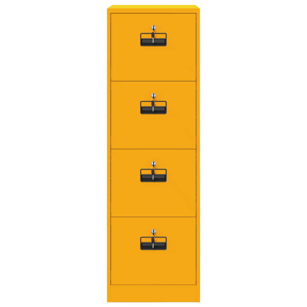 Aktenschrank mit Schubladen 2 pcs Senfgelb 44 x 50 x 139 cm
