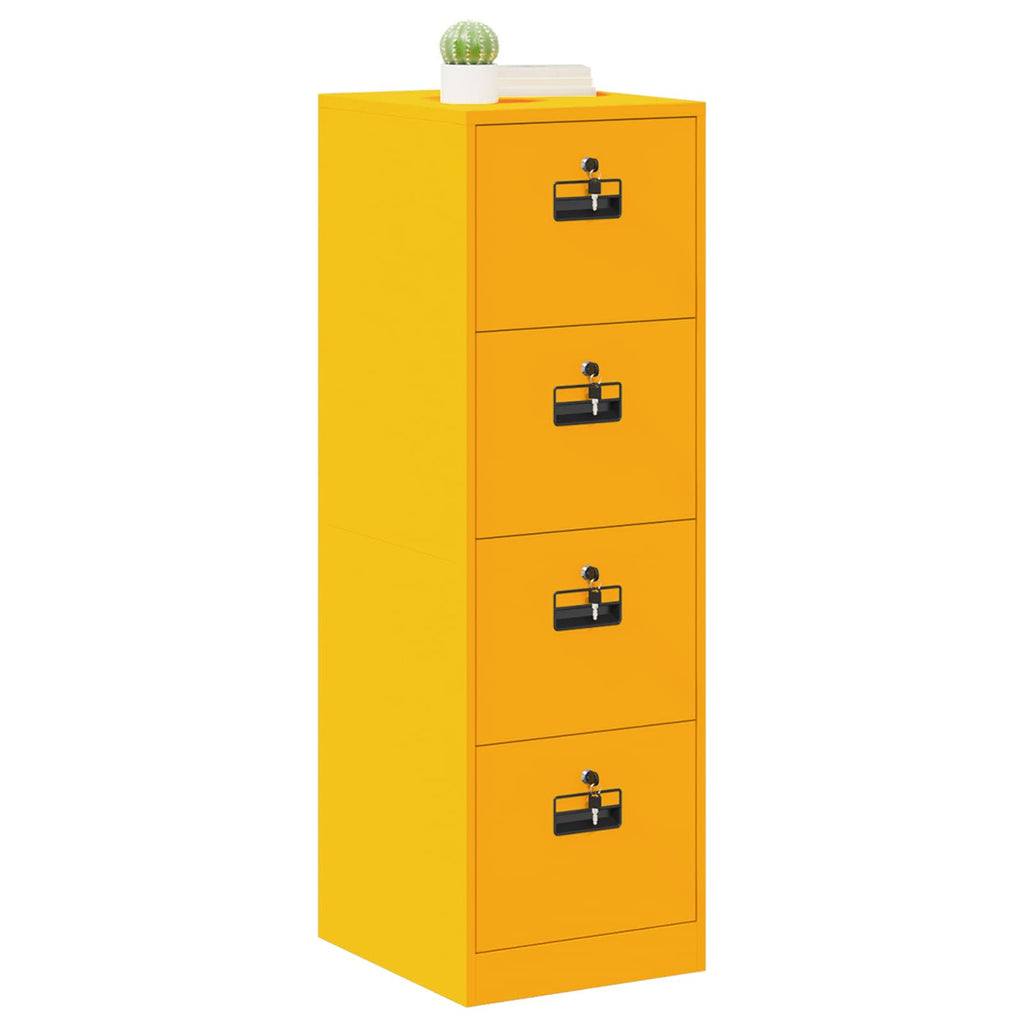 Aktenschrank mit Schubladen 2 pcs Senfgelb 44 x 50 x 139 cm