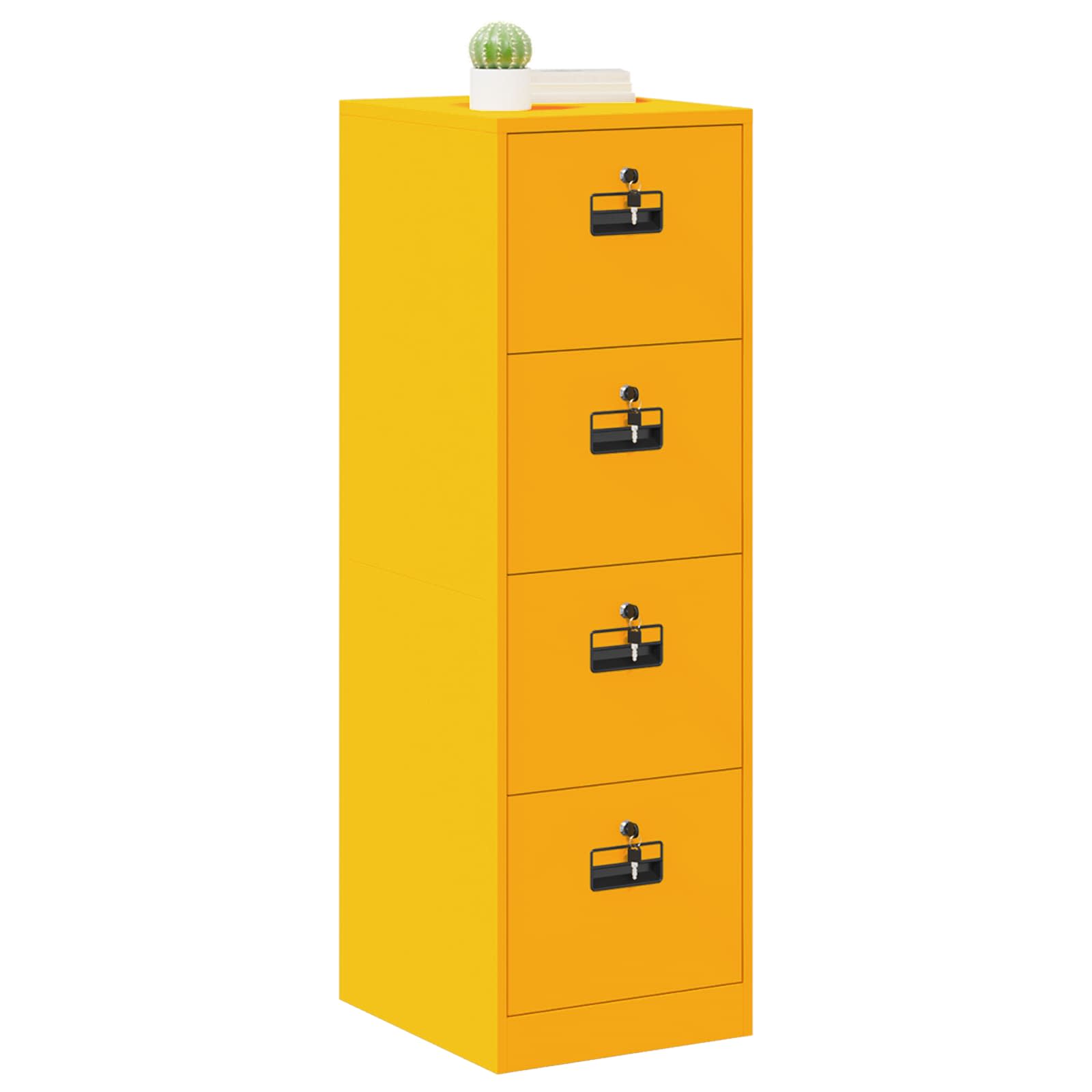 Aktenschrank mit Schubladen 2 pcs Senfgelb 44 x 50 x 139 cm